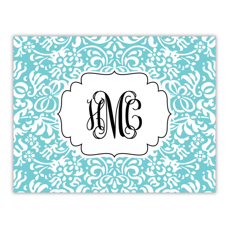 boatman geller chloe teal foldover note cards