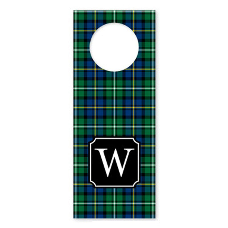 boatman geller black watch plaid wine tags