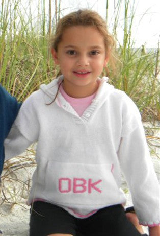 monogrammed hooded sweater with pocket