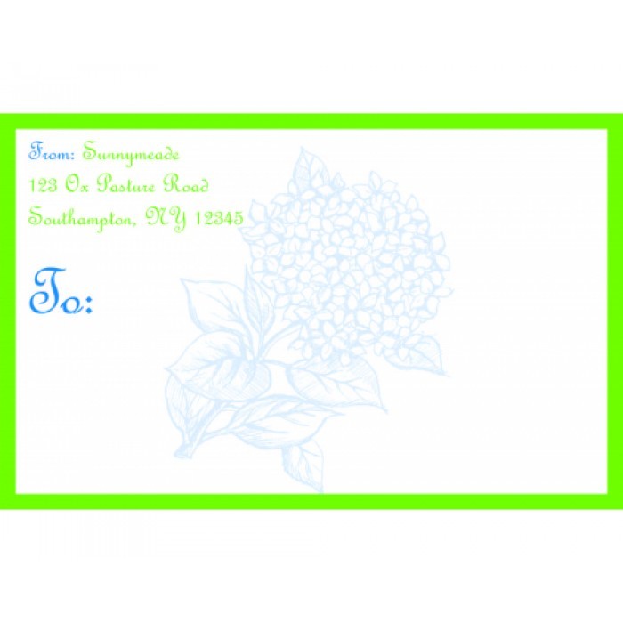 hydrangea mailing stickers