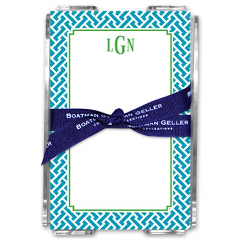 boatman geller stella turquoise note sheets in acrylic note sheets