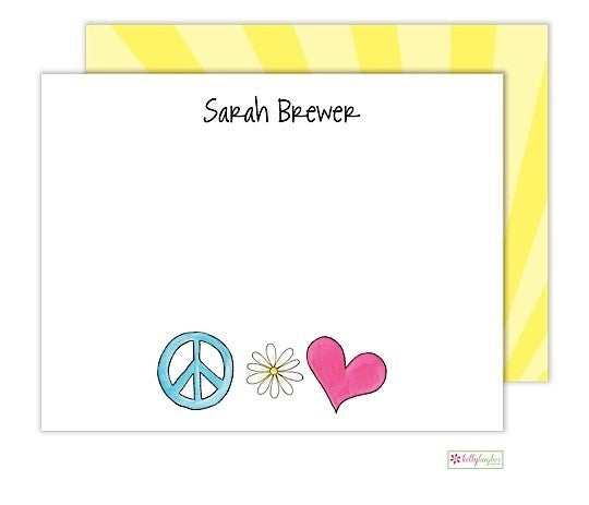 personalized - peace and love flat notes