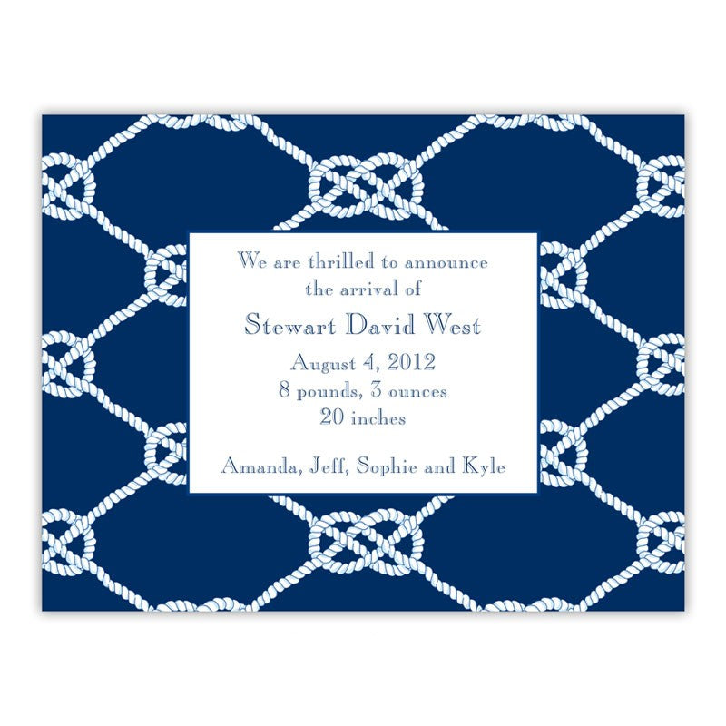 boatman geller nautical knot navy small flat notecard