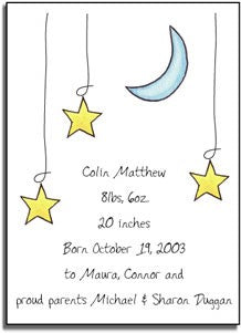 personalized invitations moon and stars