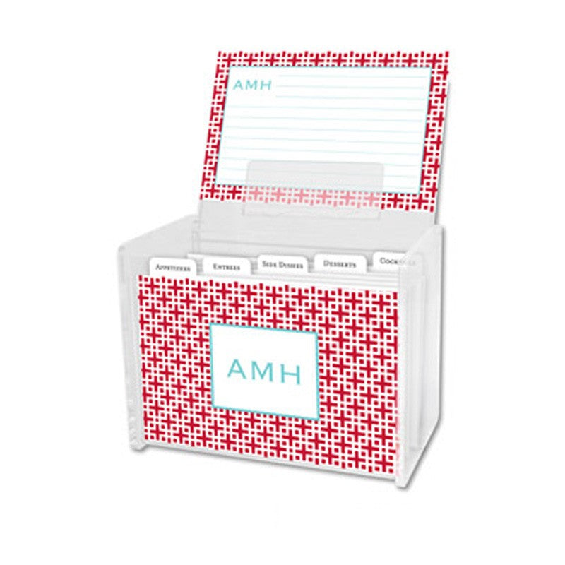 boatman geller greek key navy recipe box