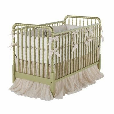 jenny lind crib - metallic sage