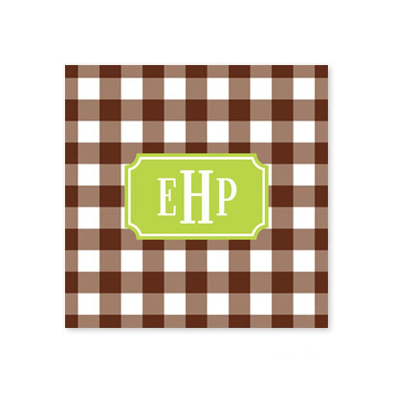 classic check chocolate coaster square paper coaster set of 50