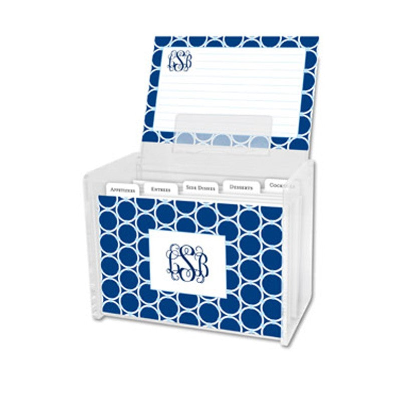 boatman geller bamboo rings navy recipe box