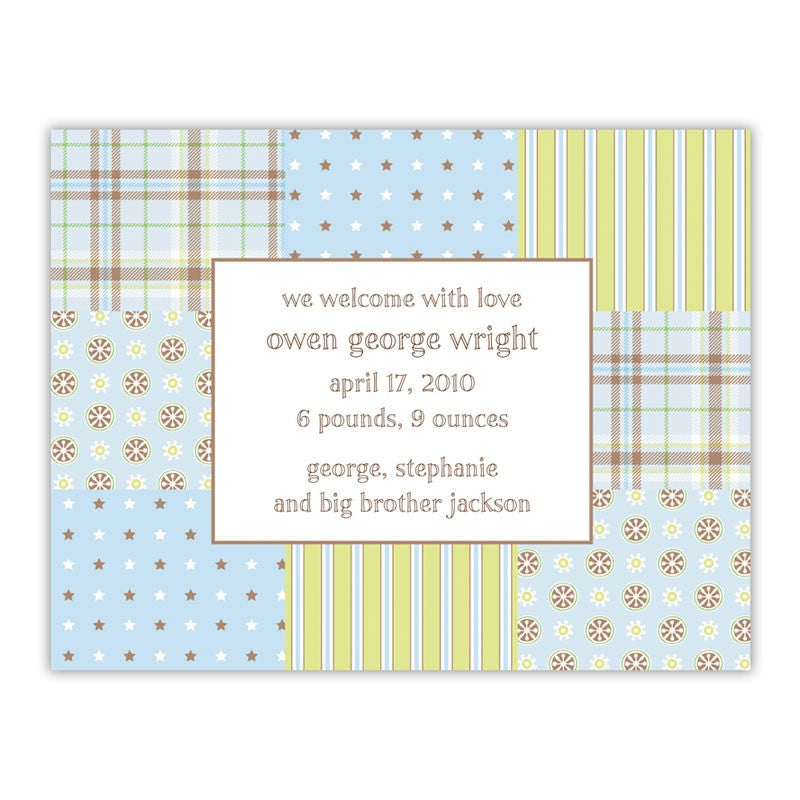 boatman geller riley patch blue small flat notecard