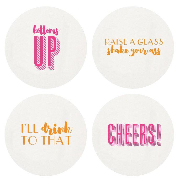 Letterpressed Cheers Coasters