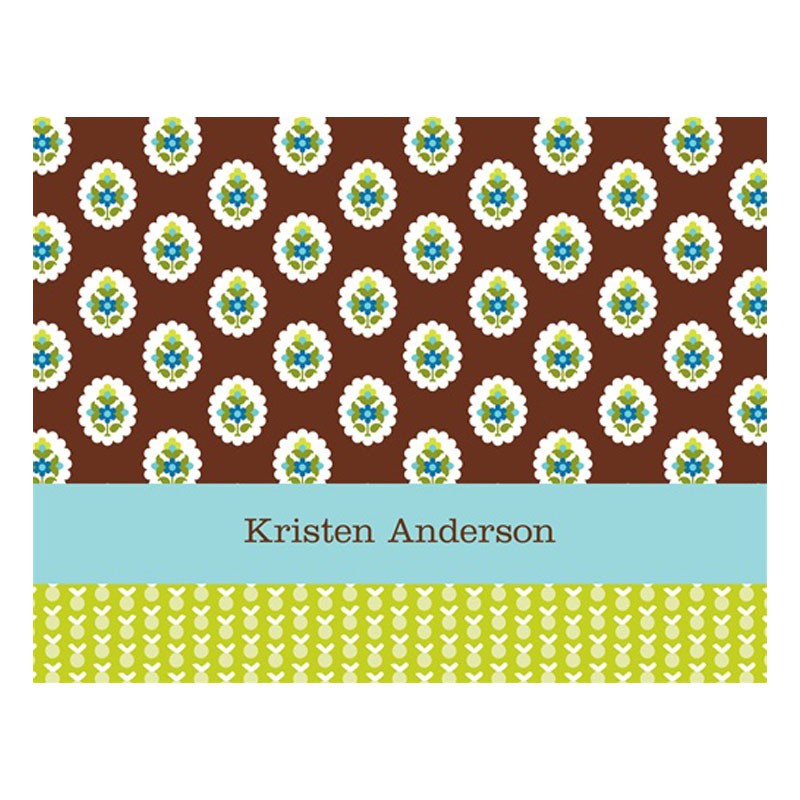 boatman geller block provincial brown foldover note cards