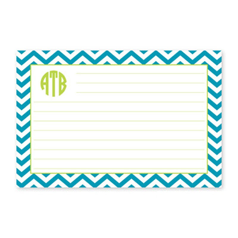 boatman geller chevron turquoise recipe card