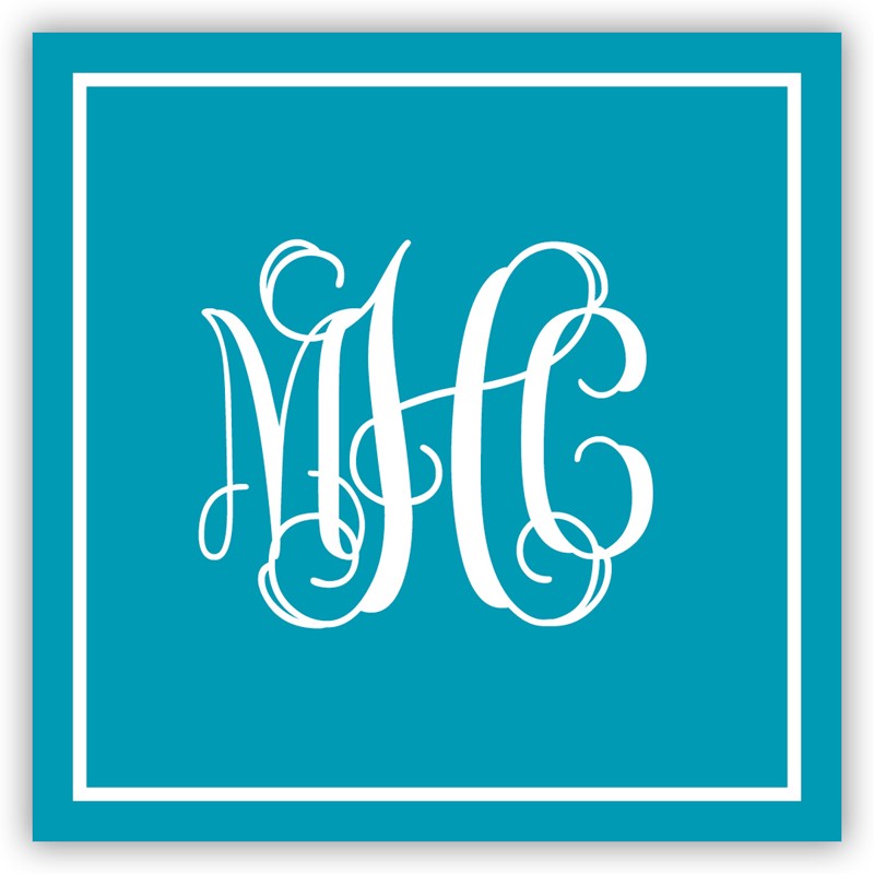 boatman geller classic square turquoise square sticker