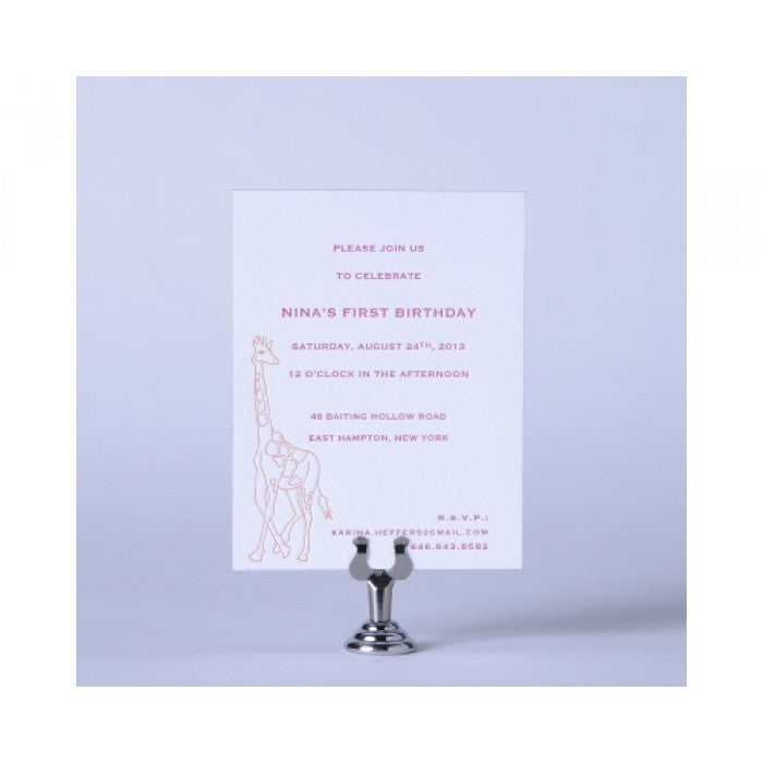kid's parties invitations - birthday giraffe