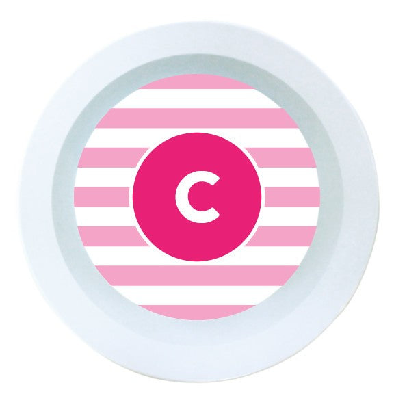 Pink Stripe Melamine Round Bowl