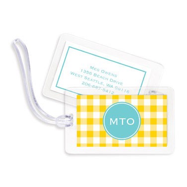 boatman geller classic check sunflower bag tags