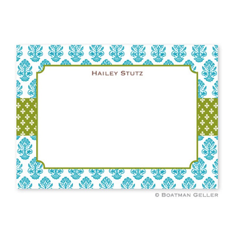 boatman geller beti teal large flat notecard