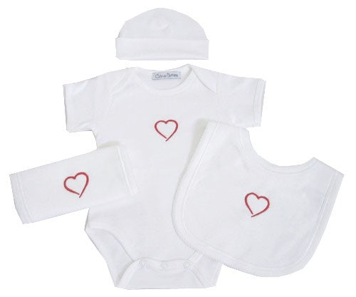 layette set - hearts (deluxe)
