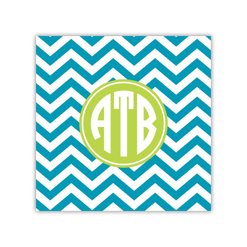 chevron turquoise square paper coaster set of 50