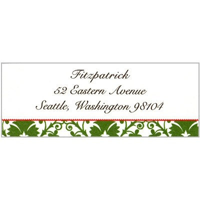 boatman geller damask green address labels