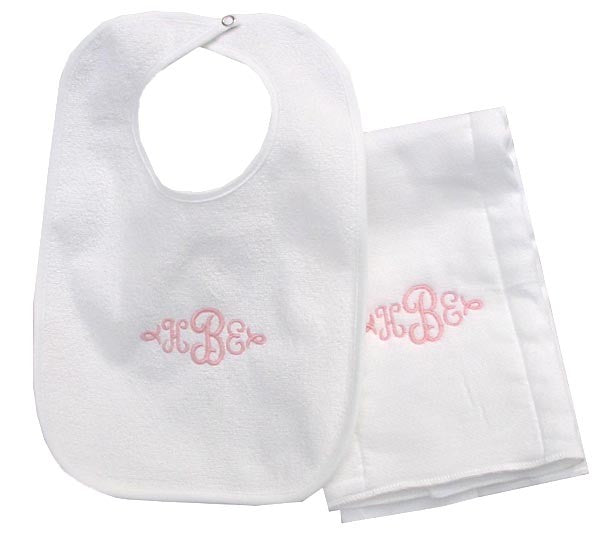 personalized bib & burp cloth set