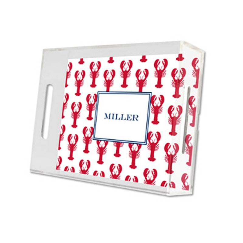 lobsters red lucite tray - small