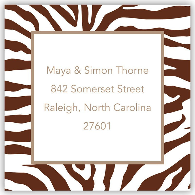 boatman geller zebra chocolate square sticker
