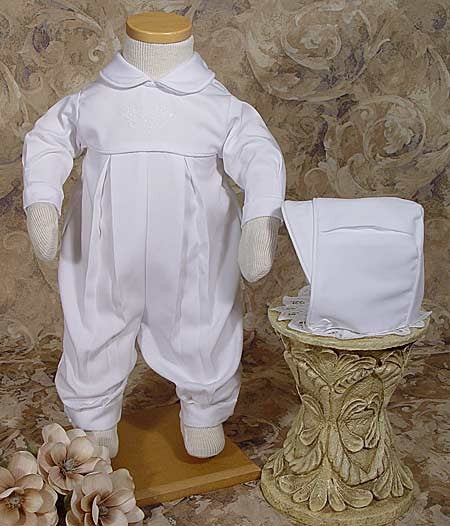 boys gabardine christening coverall