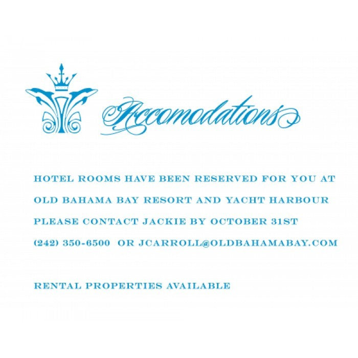 catherine & harold accommodation card