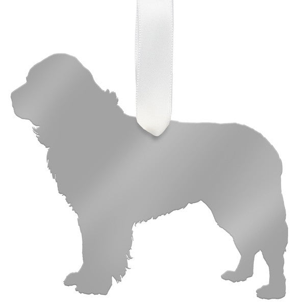 moon and lola newfoundland christmas ornament - silver
