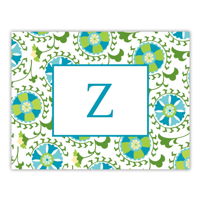 boatman geller suzani teal foldover note