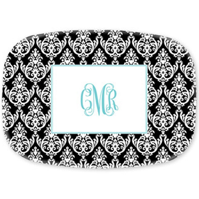 boatman geller madison damask black platter