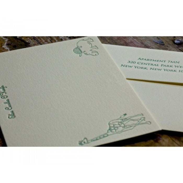 green giraffe kid's stationery