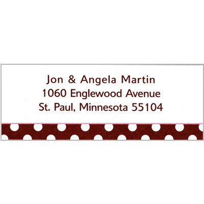 boatman geller polka dot brown address labels