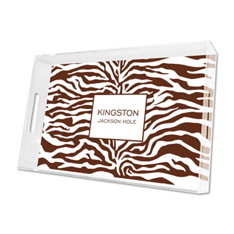 zebra chocolate lucite tray - large