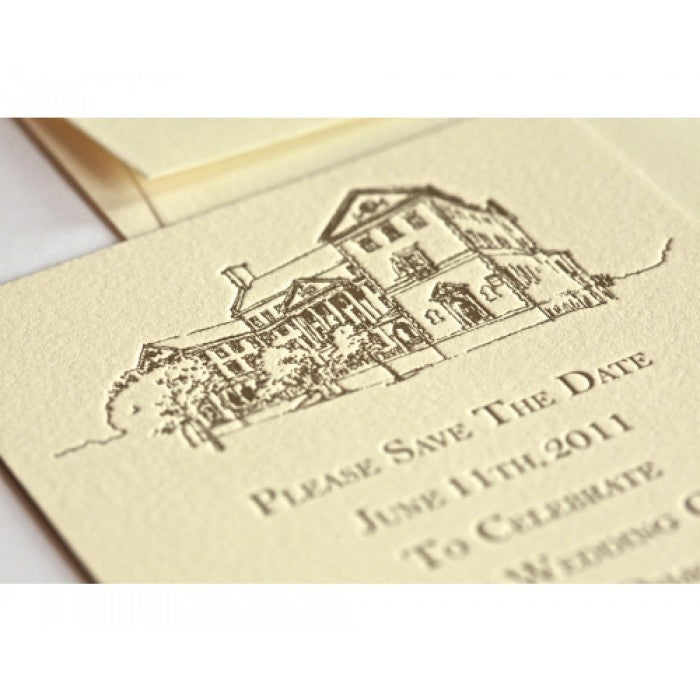 country side wedding save the date card
