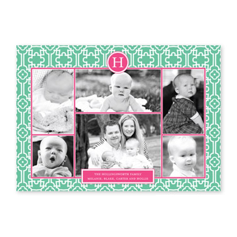 boatman geller lulu teal & hot pink photocard
