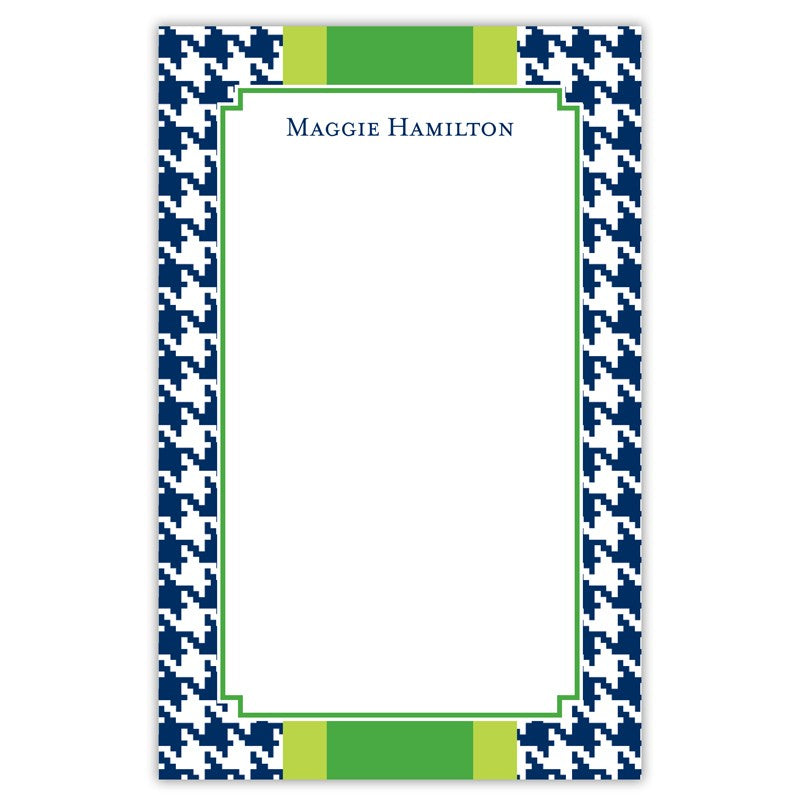 boatman geller alex houndstooth navy notepad