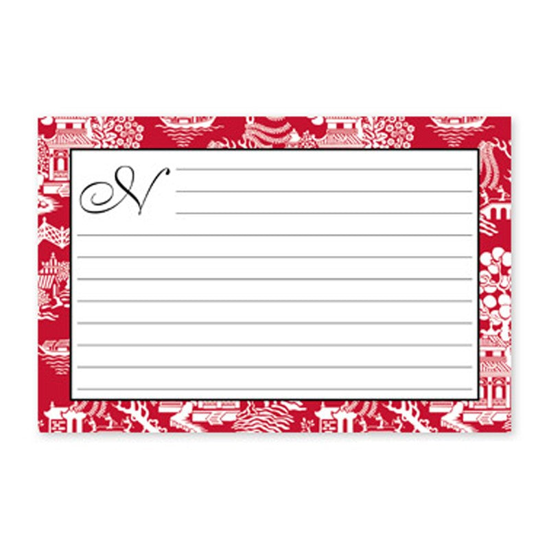 boatman geller chinoiserie red recipe card