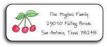 personalized address labels rosy red cherries