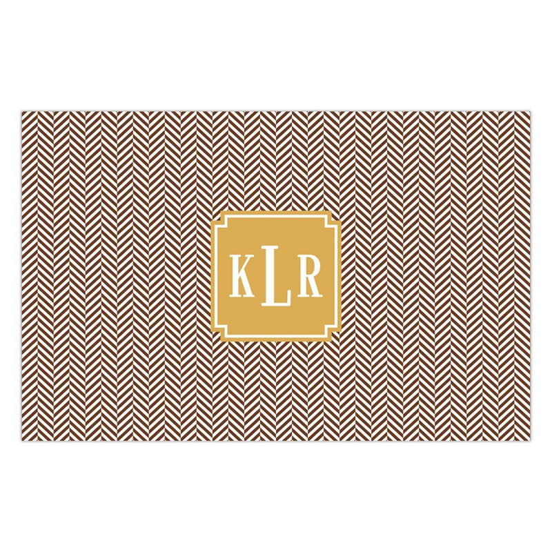 boatman geller herringbone chocolate placemat