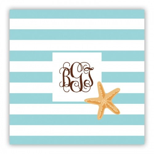 Stripe Starfish Square Lucite Tray Insert