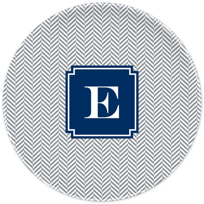boatman geller herringbone gray plate