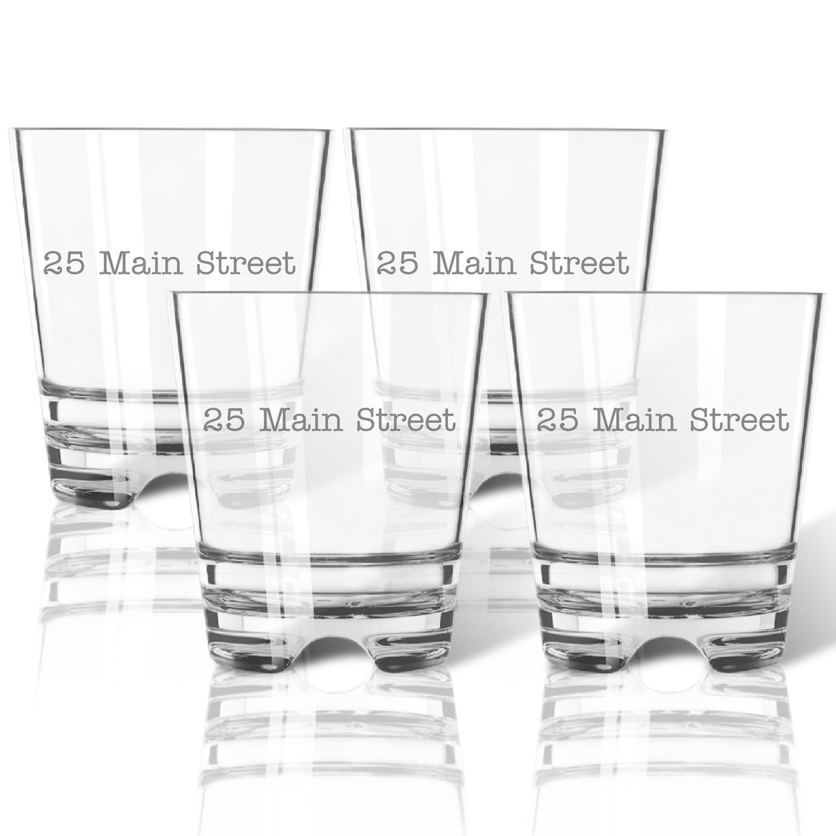 Personalized Address : Old Fashioned - Set Of 4 (Unbreakable)