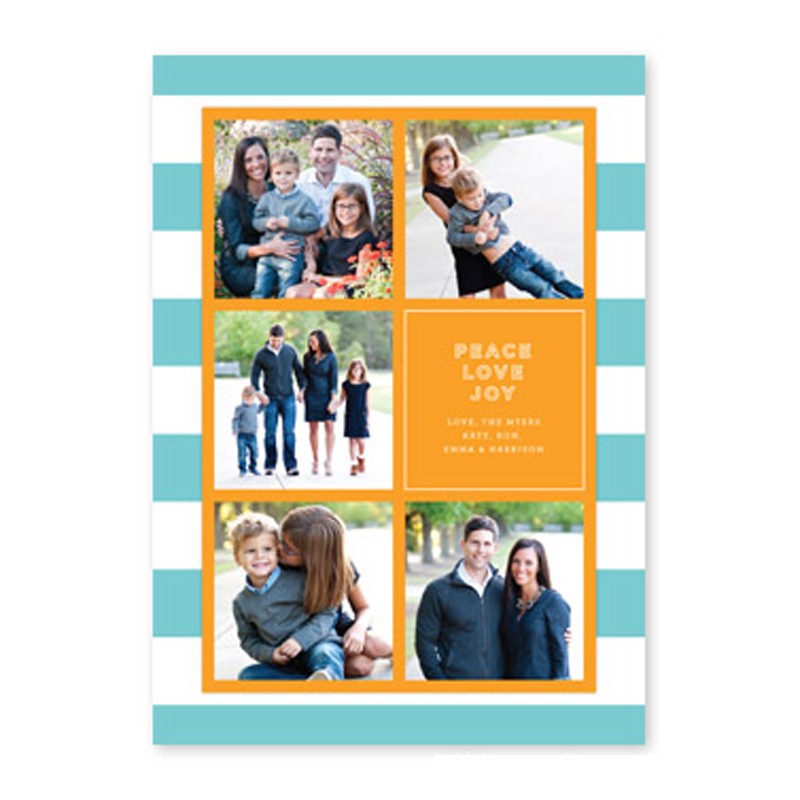 boatman geller rugby collage aqua & orange photocard