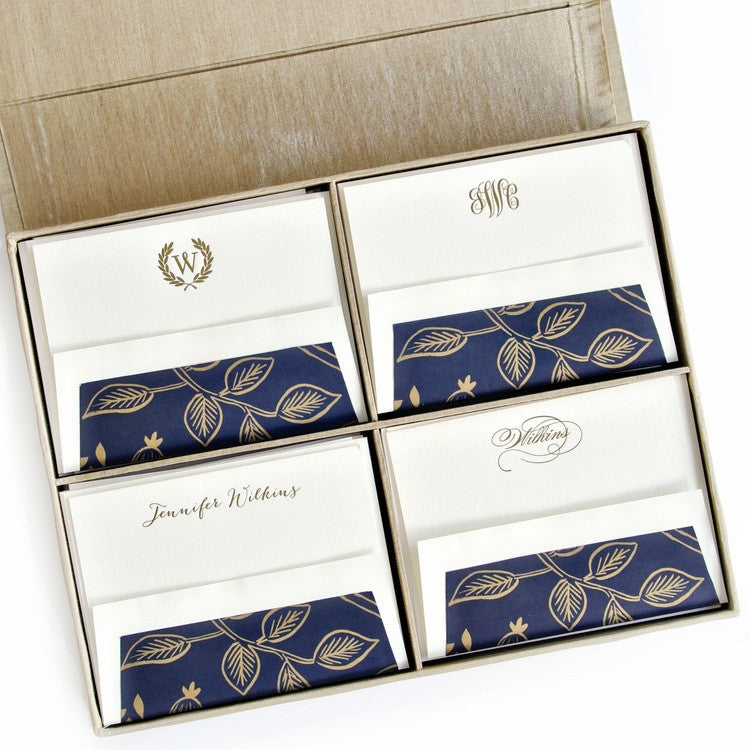 grand champagne silk stationery box - g16