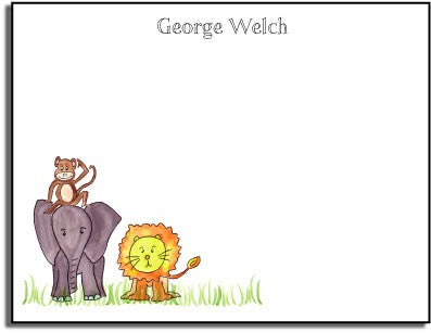 personalized kids notes zoo friends