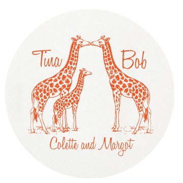 personalized letterpressed coasters giraffe family by haute papier