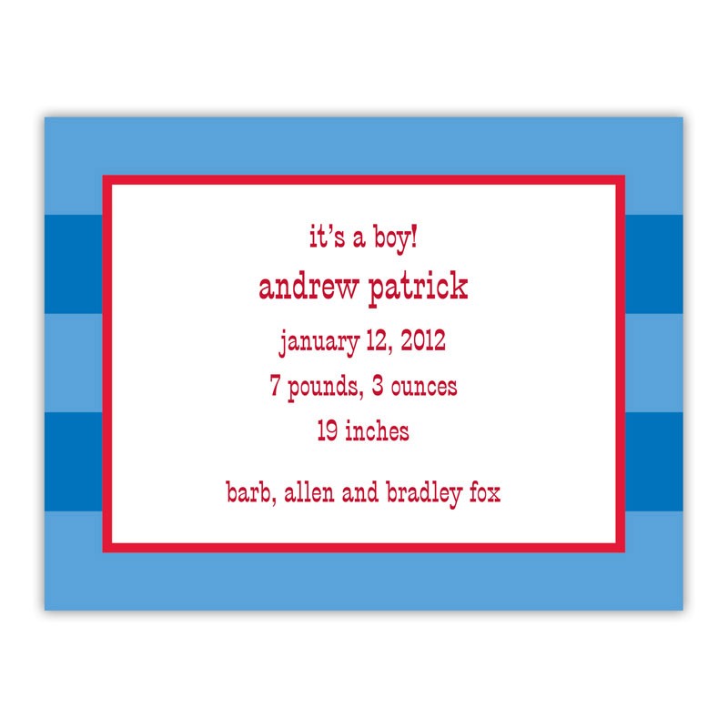boatman geller rugby blue small flat notecard