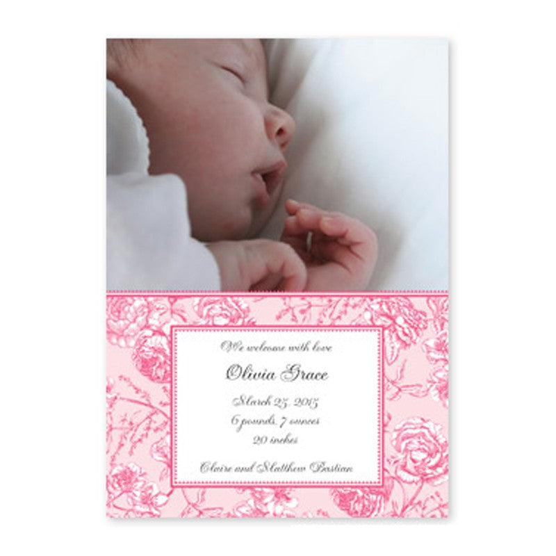 boatman geller floral toile pink photocard